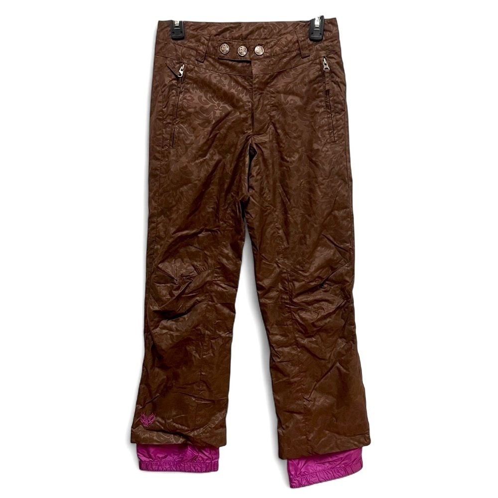 Five Fifty Five brown patterned insulated snow pants size 12 girls